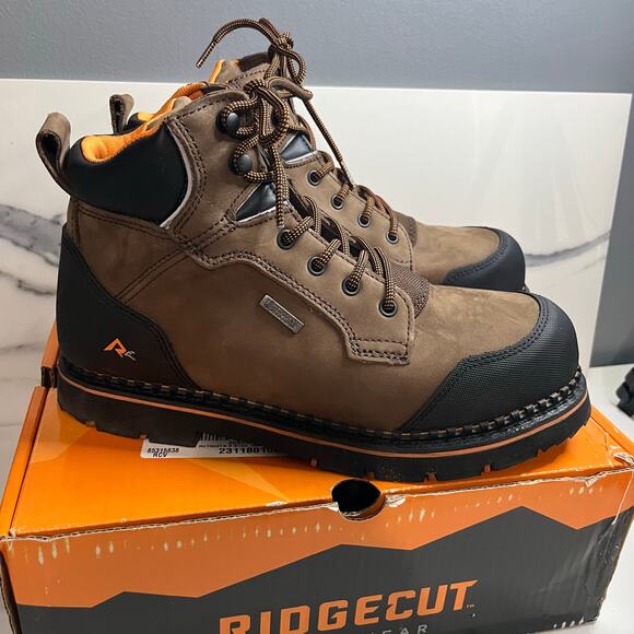 Ridgecut RCT002TS Toughwear Leather Steel Toe Waterproof Work Boots Size 10 - Picture 1 of 9